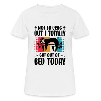 Faultier Morgenmuffel Verschlafen Faulheit Bett - Frauen T-Shirt atmungsaktiv - Weiß - Vorne - AI Model Female 172 dark (172cm)