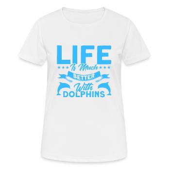Dolphin Dolphin Lover Animal Dolphins Gift - Women's Breathable T-Shirt - white - Front - AI Model Female 172 dark (172cm)