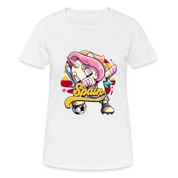 Spanien Fußball - Frauen T-Shirt atmungsaktiv - Weiß - Vorne - AI Model Female 172 dark (172cm)