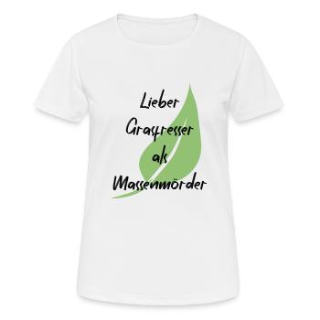 Vegan Veganer Tierschutz Vegetarier Vegetarisch - Frauen T-Shirt atmungsaktiv - Weiß - Vorne - AI Model Female 172 dark (172cm)