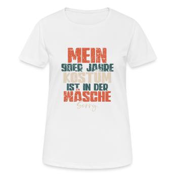 90er Jahre - Frauen T-Shirt atmungsaktiv - Weiß - Vorne - AI Model Female 172 dark (172cm)