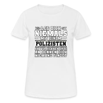 Polizist Polizei - Frauen T-Shirt atmungsaktiv - Weiß - Vorne - AI Model Female 172 dark (172cm)