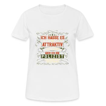 Polizist Polizei - Frauen T-Shirt atmungsaktiv - Weiß - Vorne - AI Model Female 172 dark (172cm)