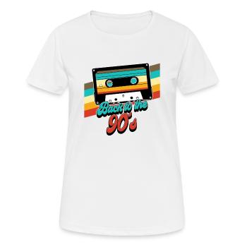 Retour des années 90 aux années 90 - T-shirt respirant Femme - blanc - Devant - AI Model Female 172 dark (172cm)