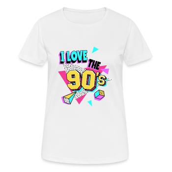 Les années 90 J’aime les années 90 - T-shirt respirant Femme - blanc - Devant - AI Model Female 172 dark (172cm)