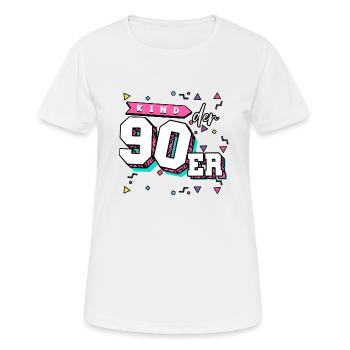 90er Jahre Kinder Der 90er - Frauen T-Shirt atmungsaktiv - Weiß - Vorne - AI Model Female 172 dark (172cm)
