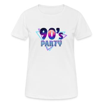 Fête des années 90 années 90 - T-shirt respirant Femme - blanc - Devant - AI Model Female 172 dark (172cm)