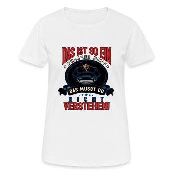 Polizist Polizei - Frauen T-Shirt atmungsaktiv - Weiß - Vorne - AI Model Female 172 dark (172cm)