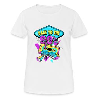 Retour des années 90 aux années 90 - T-shirt respirant Femme - blanc - Devant - AI Model Female 172 dark (172cm)
