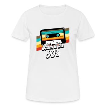 Retour des années 90 aux années 90 - T-shirt respirant Femme - blanc - Devant - AI Model Female 172 dark (172cm)