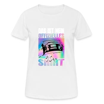 90er Jahre - Frauen T-Shirt atmungsaktiv - Weiß - Vorne - AI Model Female 172 dark (172cm)