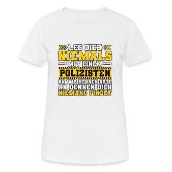 Polizist Polizei - Frauen T-Shirt atmungsaktiv - Weiß - Vorne - AI Model Female 172 dark (172cm)