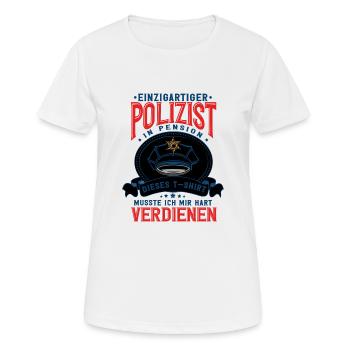 Polizist Polizei Rente Pension - Frauen T-Shirt atmungsaktiv - Weiß - Vorne - AI Model Female 172 dark (172cm)