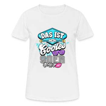 90er Jahre - Frauen T-Shirt atmungsaktiv - Weiß - Vorne - AI Model Female 172 dark (172cm)