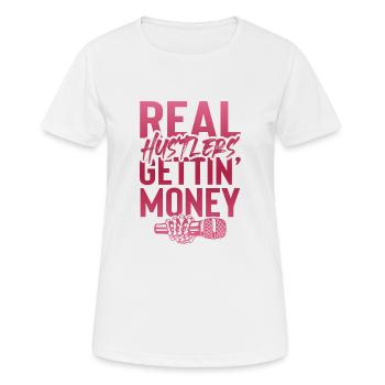 Gangster Rap money - Frauen T-Shirt atmungsaktiv - Weiß - Vorne - AI Model Female 172 dark (172cm)