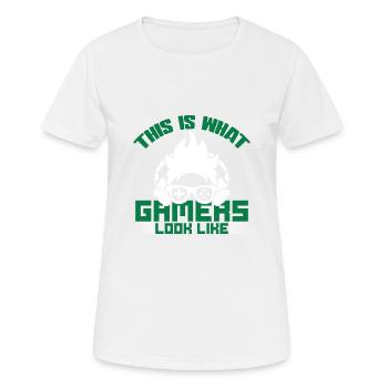 gamer look like - Frauen T-Shirt atmungsaktiv - Weiß - Vorne - AI Model Female 172 dark (172cm)
