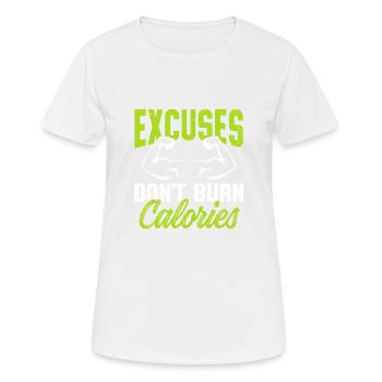 brûler des calories fitness - T-shirt respirant Femme - blanc - Devant - AI Model Female 172 dark (172cm)