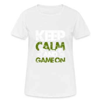 keep calm gamer - Frauen T-Shirt atmungsaktiv - Weiß - Vorne - AI Model Female 172 dark (172cm)