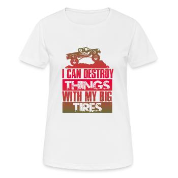 monster truck spruch - Frauen T-Shirt atmungsaktiv - Weiß - Vorne - AI Model Female 172 dark (172cm)