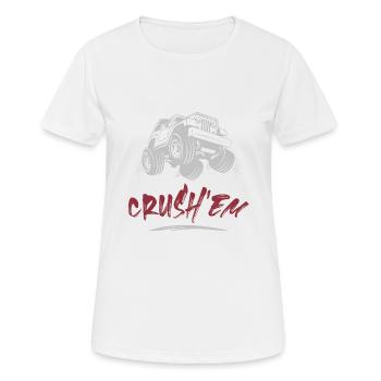 crush monster truck - Women's Breathable T-Shirt - white - Front - AI Model Female 172 dark (172cm)