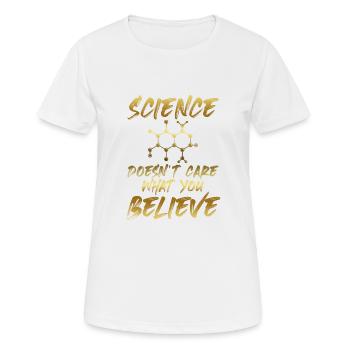wissenschaft glaube - Frauen T-Shirt atmungsaktiv - Weiß - Vorne - AI Model Female 172 dark (172cm)