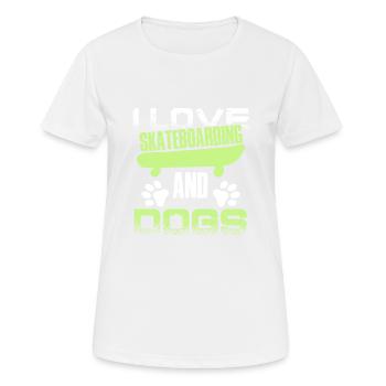 skateboarding liebe hunde - Frauen T-Shirt atmungsaktiv - Weiß - Vorne - AI Model Female 172 dark (172cm)