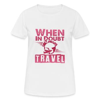 travel reise weltreise - Frauen T-Shirt atmungsaktiv - Weiß - Vorne - AI Model Female 172 dark (172cm)