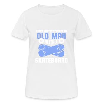 alter mann skateboard - Frauen T-Shirt atmungsaktiv - Weiß - Vorne - AI Model Female 172 dark (172cm)