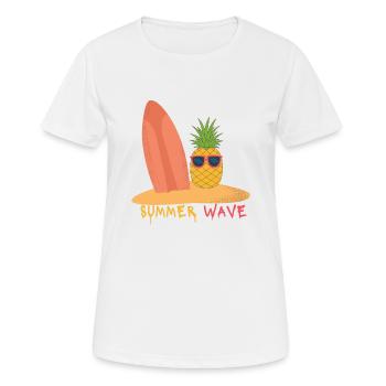 Été Ananas Heure d’été Soleil Fêtes Vagues - T-shirt respirant Femme - blanc - Devant - AI Model Female 172 dark (172cm)
