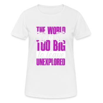 slogan de voyage de voyage - T-shirt respirant Femme - blanc - Devant - AI Model Female 172 dark (172cm)