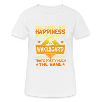 You can't buy happiness, but you can buy a wakeboard - Women's Breathable T-Shirt - white - Front - AI Model Female 172 dark (172cm)