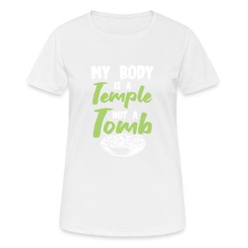 body temple vegan - Women's Breathable T-Shirt - white - Front - AI Model Female 172 dark (172cm)