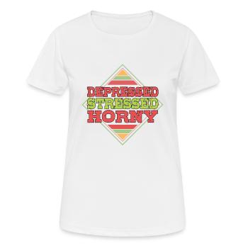 Depressiv Gestresste Geile Single -Leben -Frauen - Frauen T-Shirt atmungsaktiv - Weiß - Vorne - AI Model Female 172 dark (172cm)