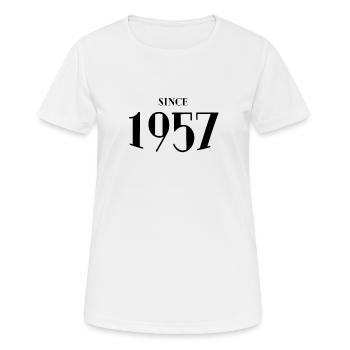 Lustiger Geburtstag seit 1957 - Frauen T-Shirt atmungsaktiv - Weiß - Vorne - AI Model Female 172 dark (172cm)