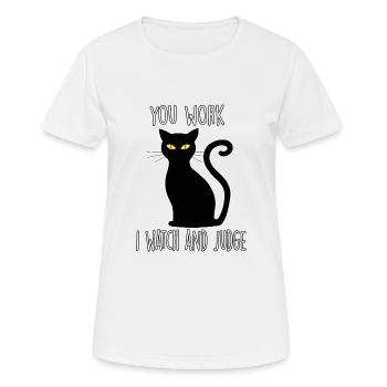Propriétaire de chat Cadeau Mignon Lazy Cat Outfit - T-shirt respirant Femme - blanc - Devant - AI Model Female 172 dark (172cm)