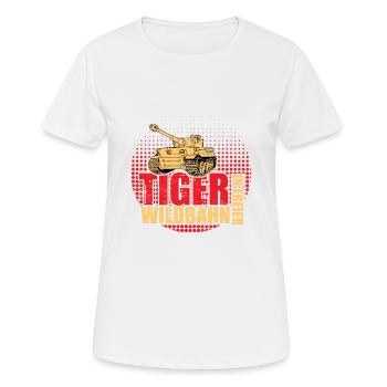 Tiger Panzer 1943 2. Weltkrieg Soldaten Geschenk - Frauen T-Shirt atmungsaktiv - Weiß - Vorne - AI Model Female 172 dark (172cm)
