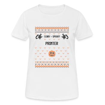 Imprimante effrayante et effrayante - T-shirt respirant Femme - blanc - Devant - AI Model Female 172 dark (172cm)