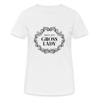 Drôle d’anniversaire Gross Lady depuis 1917 - T-shirt respirant Femme - blanc - Devant - AI Model Female 172 dark (172cm)