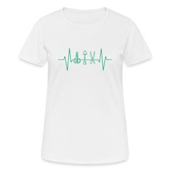 Outil de jardin Heartbeat Jardin - T-shirt respirant Femme - blanc - Devant - AI Model Female 172 dark (172cm)