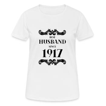 Meilleur mari depuis l’anniversaire de mariage de 1917 - T-shirt respirant Femme - blanc - Devant - AI Model Female 172 dark (172cm)