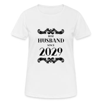 Best Husband Since 2029 Wedding Anniversary - Women's Breathable T-Shirt - white - Front - AI Model Female 172 dark (172cm)