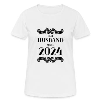 Bester Ehemann seit 2024 Hochzeitstag - Frauen T-Shirt atmungsaktiv - Weiß - Vorne - AI Model Female 172 dark (172cm)
