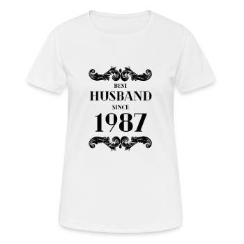 Bester Ehemann seit 1987 Hochzeitstag - Frauen T-Shirt atmungsaktiv - Weiß - Vorne - AI Model Female 172 dark (172cm)