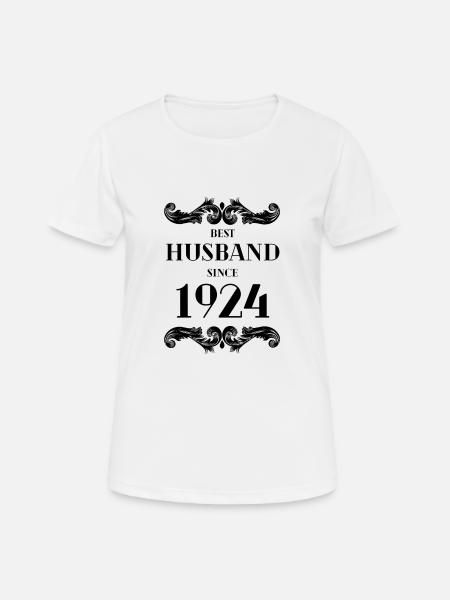Meilleur mari depuis l’anniversaire de mariage de 1924 - T-shirt respirant Femme - blanc