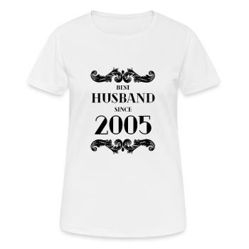 Meilleur mari depuis l’anniversaire de mariage 2005 - T-shirt respirant Femme - blanc - Devant - AI Model Female 172 dark (172cm)