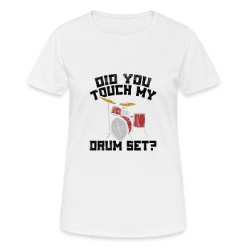 Schlagzeuger Schlagzeug - Frauen T-Shirt atmungsaktiv - Weiß - Vorne - AI Model Female 172 dark (172cm)