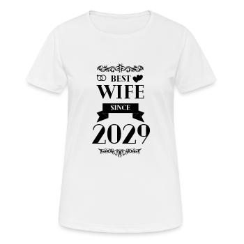 Best Wife Since 2029 Wedding Anniversary - Women's Breathable T-Shirt - white - Front - AI Model Female 172 dark (172cm)