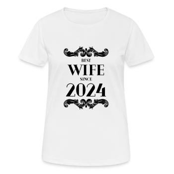 Beste Ehefrau seit 2024 Hochzeit - Frauen T-Shirt atmungsaktiv - Weiß - Vorne - AI Model Female 172 dark (172cm)