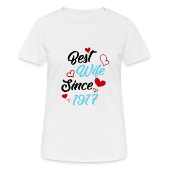 Anniversaire Meilleure épouse depuis 1917 Mariage - T-shirt respirant Femme - blanc - Devant - AI Model Female 172 dark (172cm)