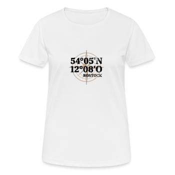 Coordonnées de Rostock - T-shirt respirant Femme - blanc - Devant - AI Model Female 172 dark (172cm)